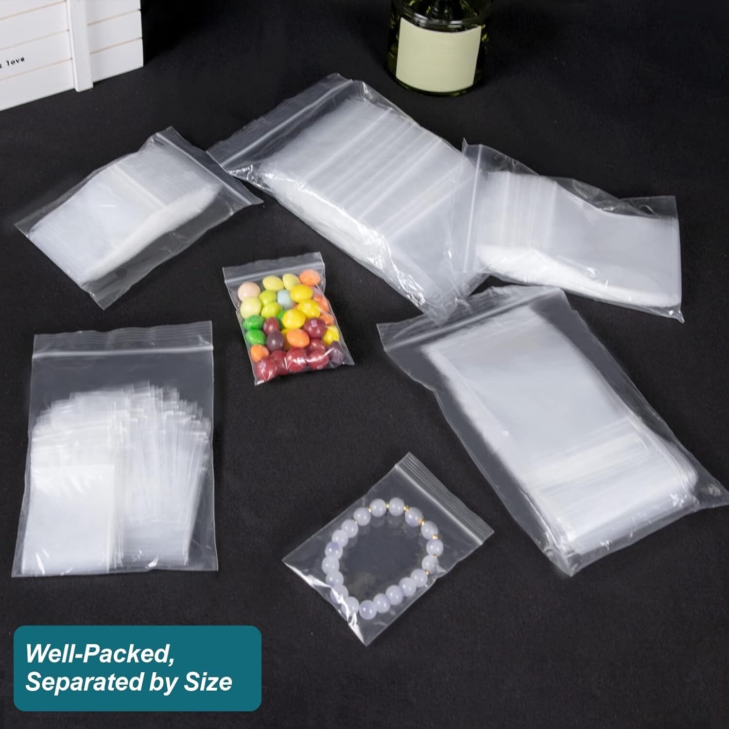 500 Pcs Small Plastic Bags, Small Zip Lock Bags, Mini Baggies Jewelry Bags Clear