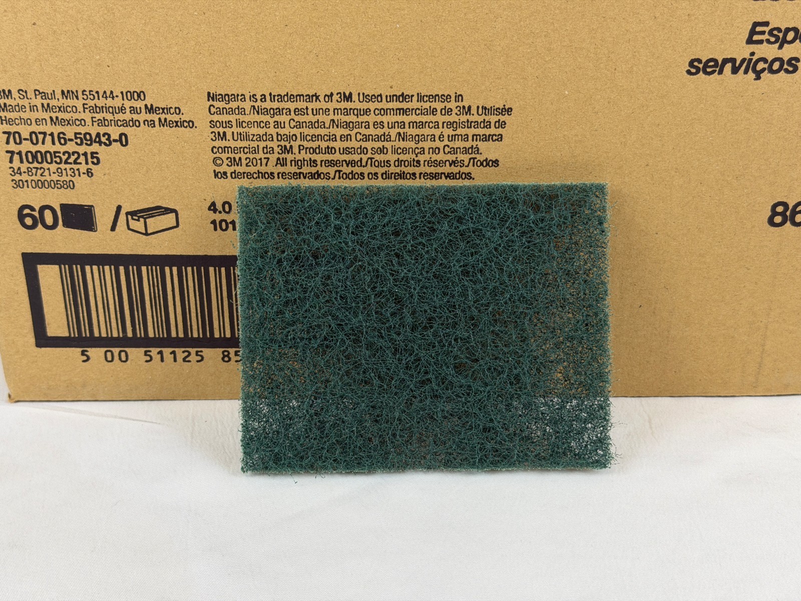 SCRUBBING PADS 60 Count – 3M Niagara General Purpose Green 4 x 5.25 in 86N-45