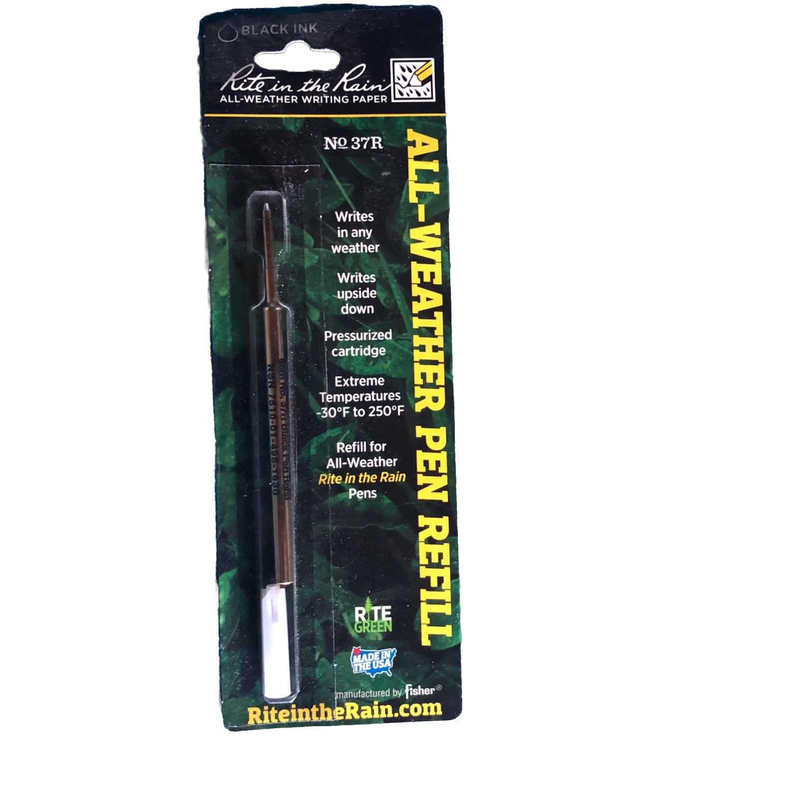 New In Package Rite in the Rain Clicker Black Metal 5.25″ Writing Pen 97