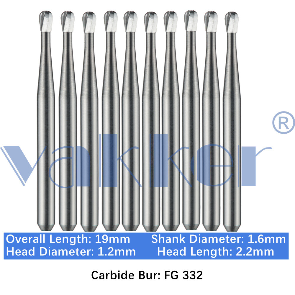 Vakker Dental Carbide Burs FG 332 Friction Grip 10/pk