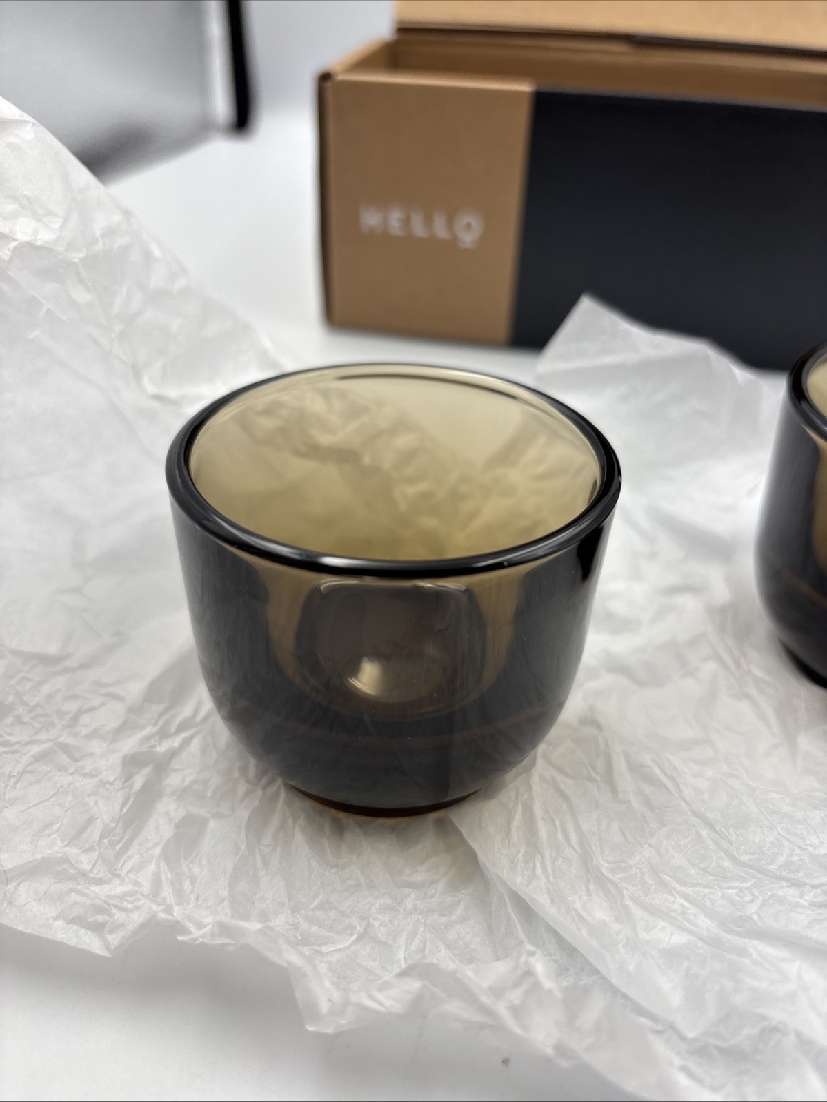 Fellow Pirch Espresso Shot Glass 3.5 oz Set of 2, Amber Artisanal Cups
