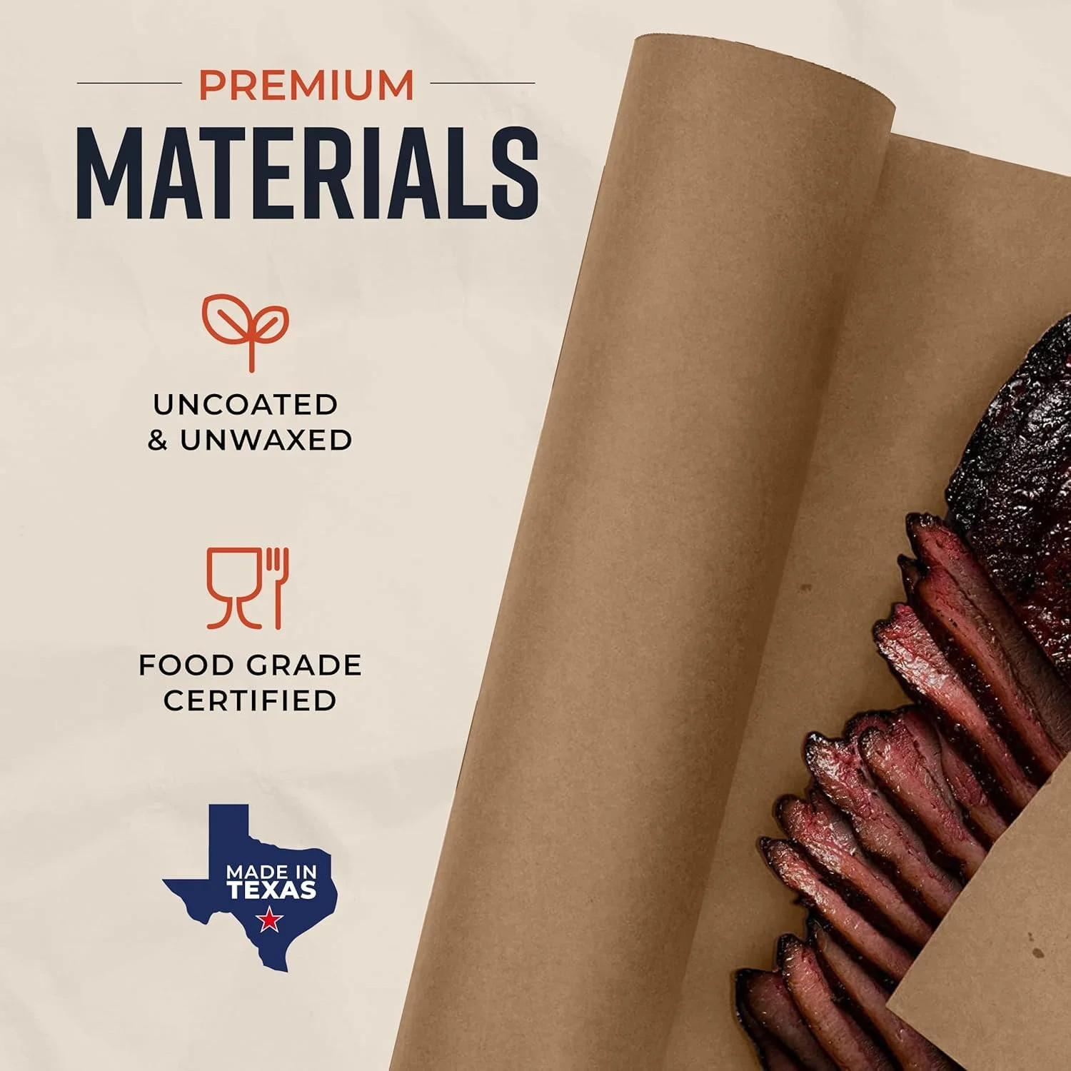 Brown Kraft Butcher Paper Roll – 18 Inch x 100 Feet – USA Made – Food-Grade Pape
