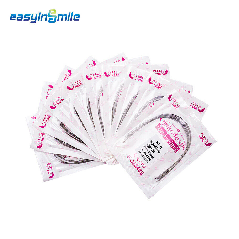 10Packs Dental Orthodontic Stainless Steel Rectangular Arch Wire Natural Round