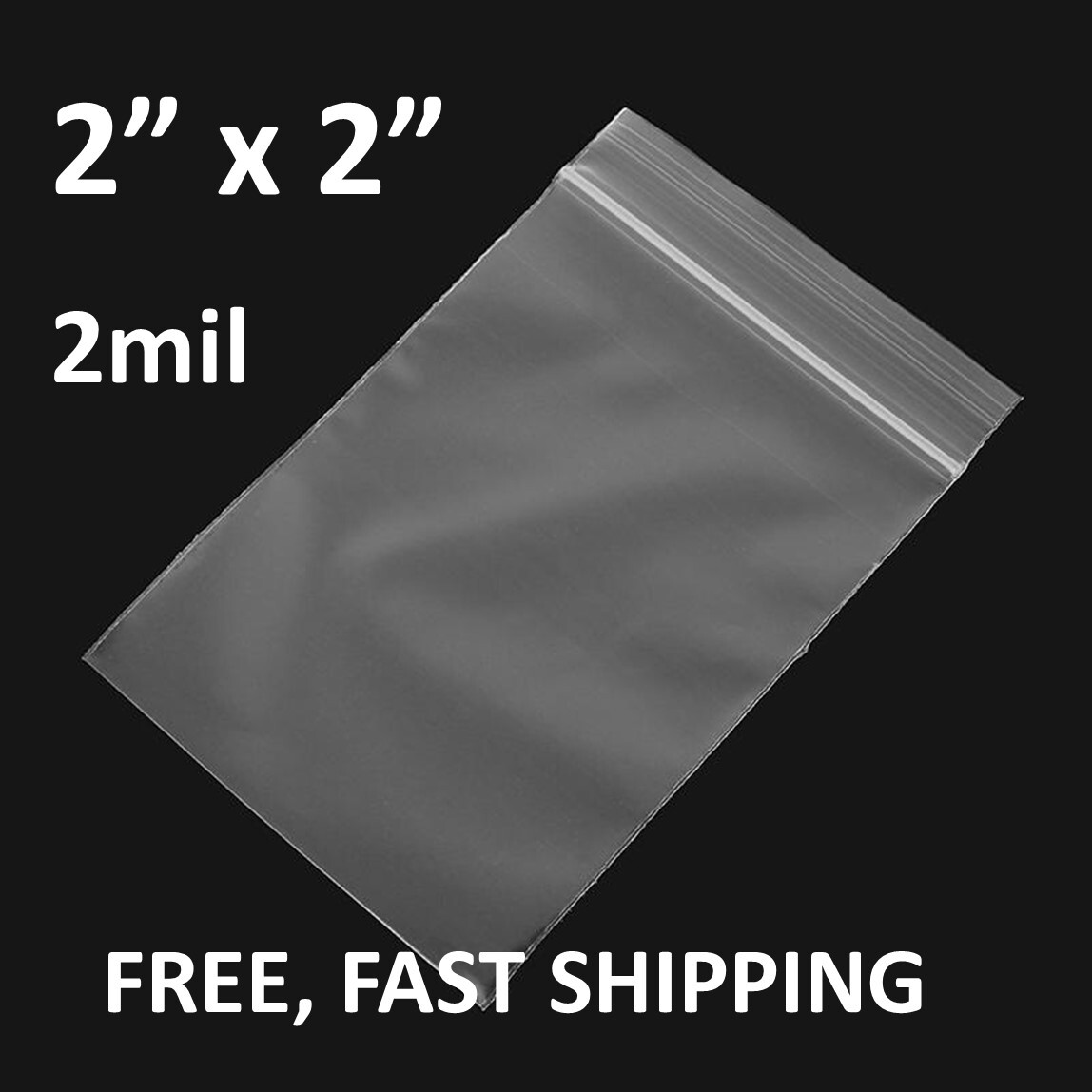 2″x2″ Clear 2 Mil Plastic Zip Seal Bag Reclosable Top Lock 2Mil Small Baggies