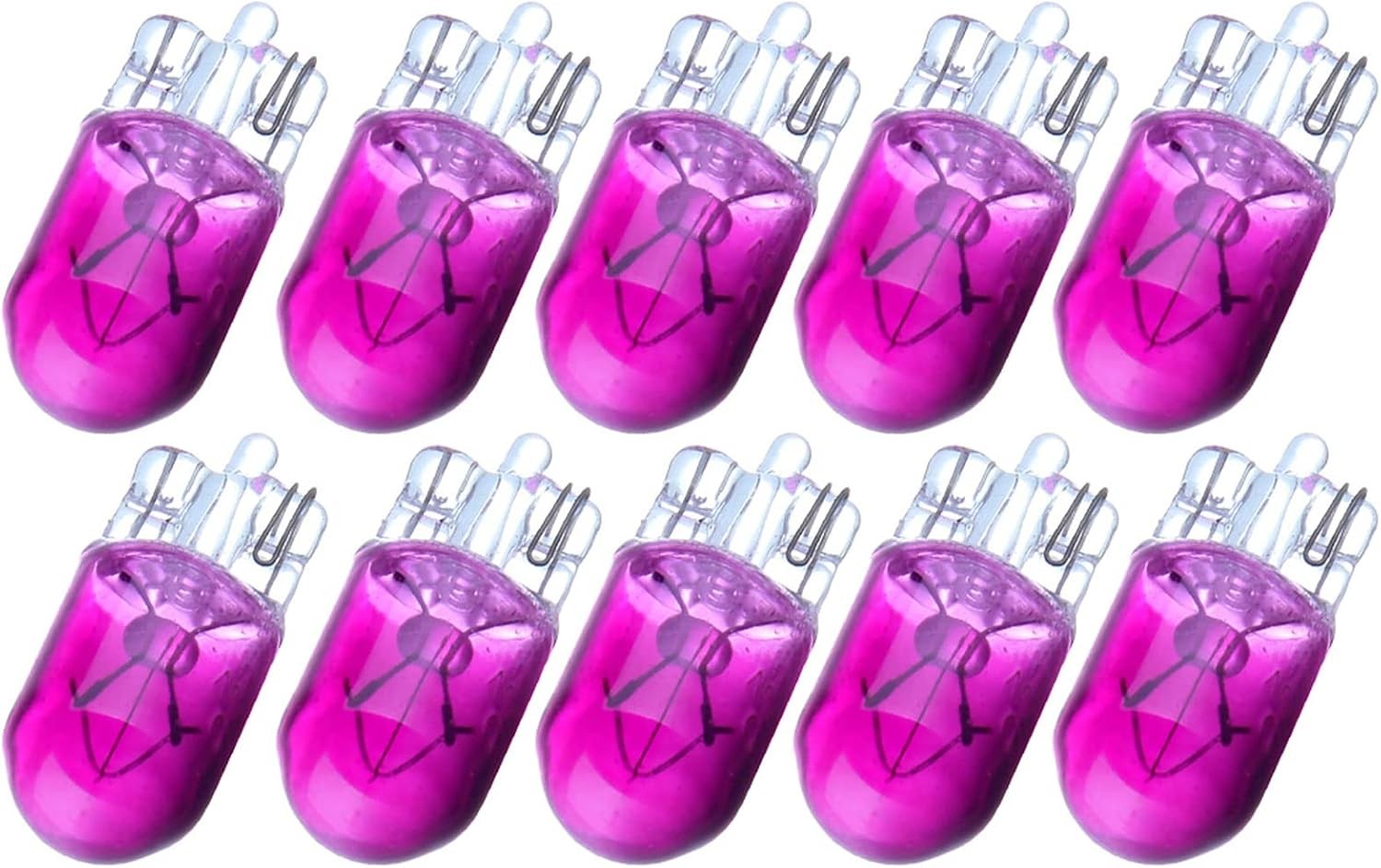 10-Pack T10 168 194 W5W Wedge Halogen Bulbs for Instrument Panel Color: purple