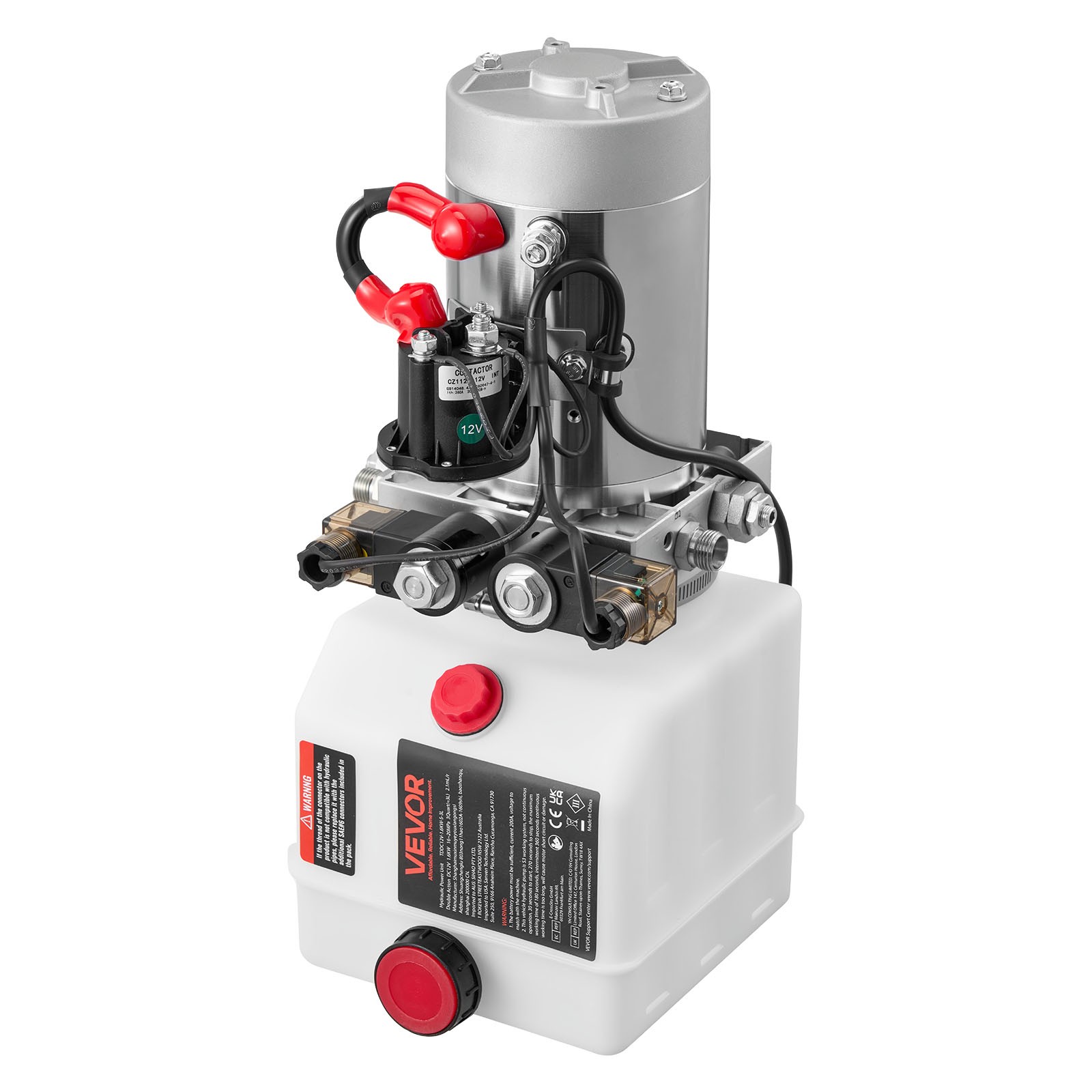 VEVOR 4 Quart Hydraulic Power Unit DC 12V Double Acting Hydraulic Pump White