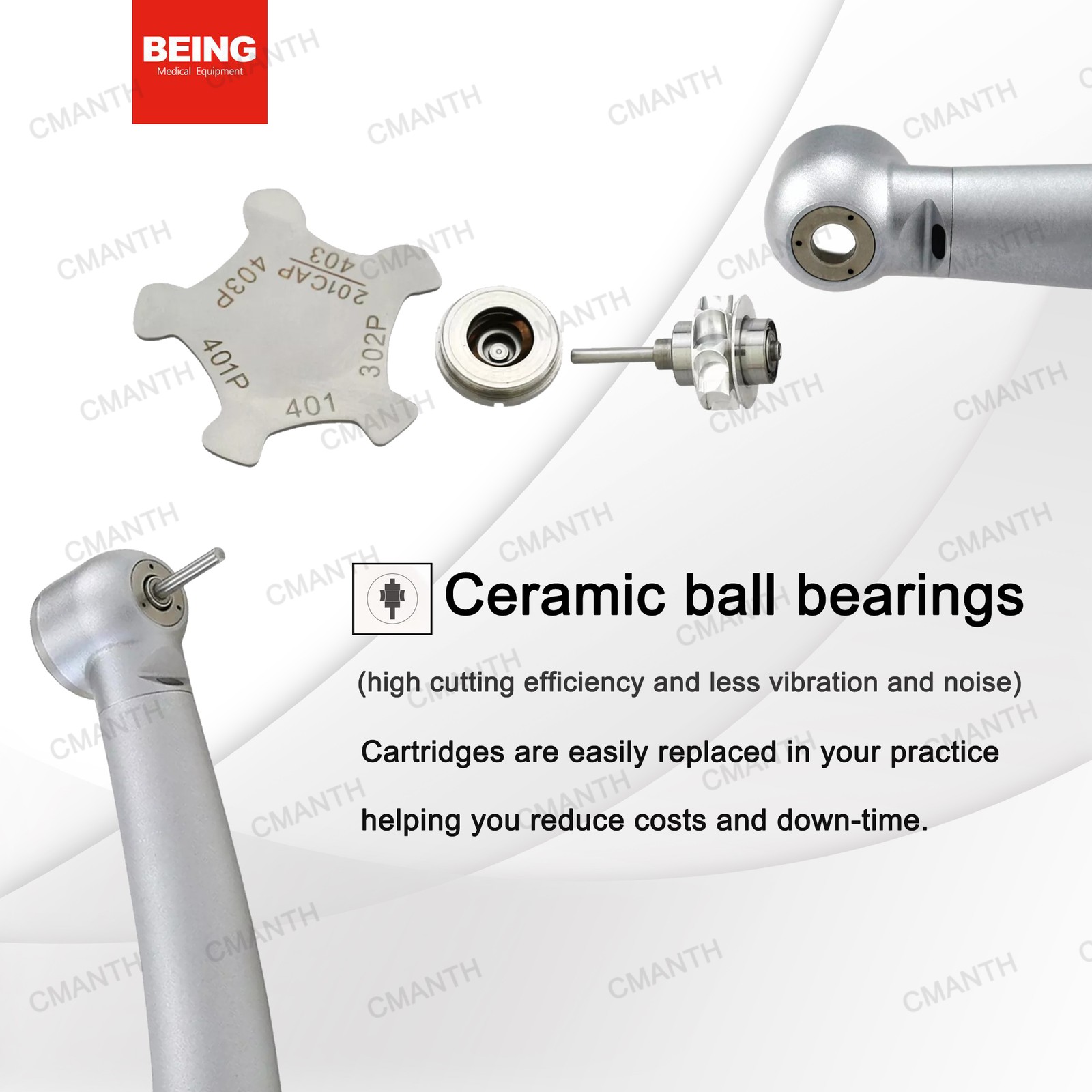 BEING Dental Fiber Optic Handpiece High Speed Turbine For KaVo Coupler 6 Hole