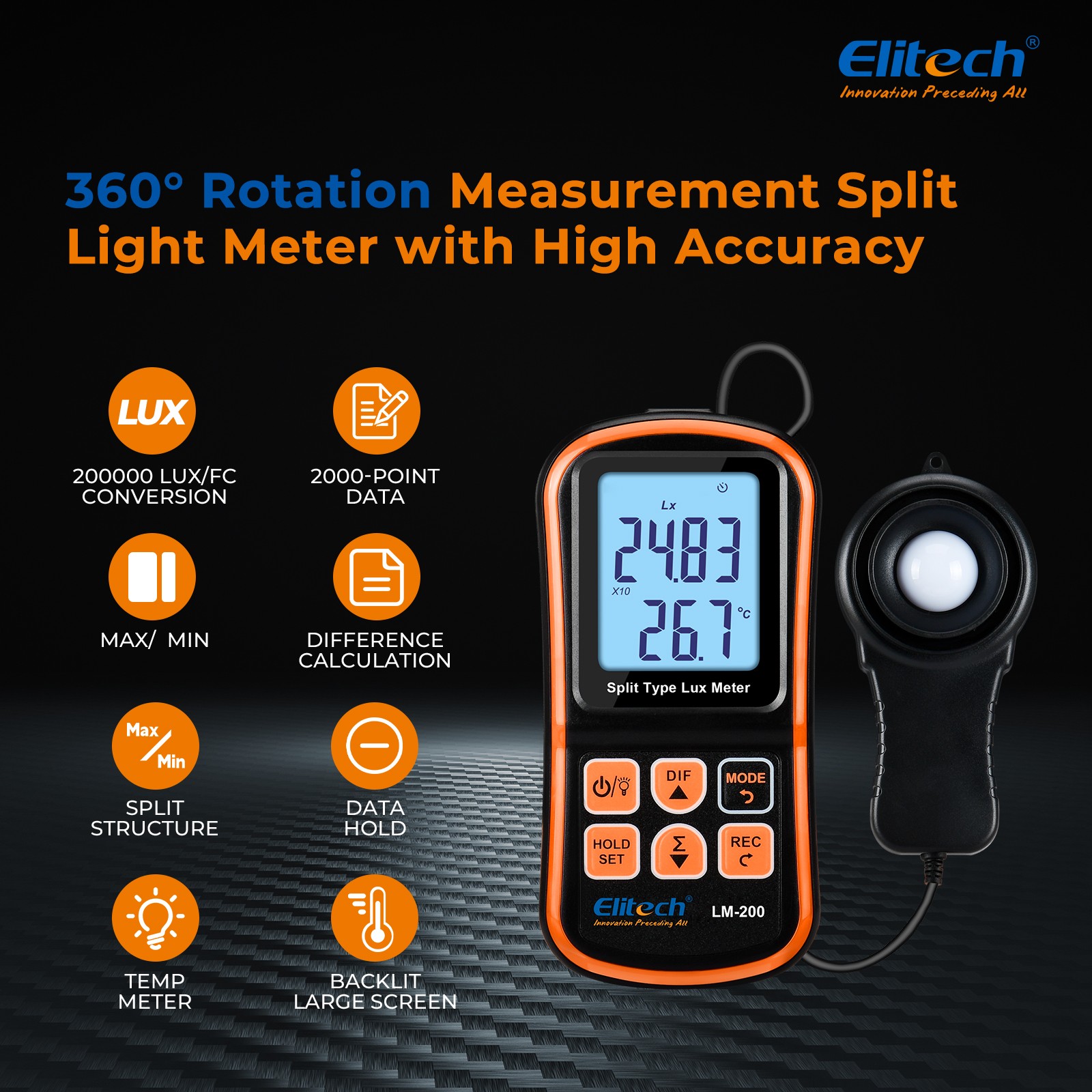Elitech SMG-1H Refrigeration HVAC Digital Pressure Gauge Single Manifold Gauge