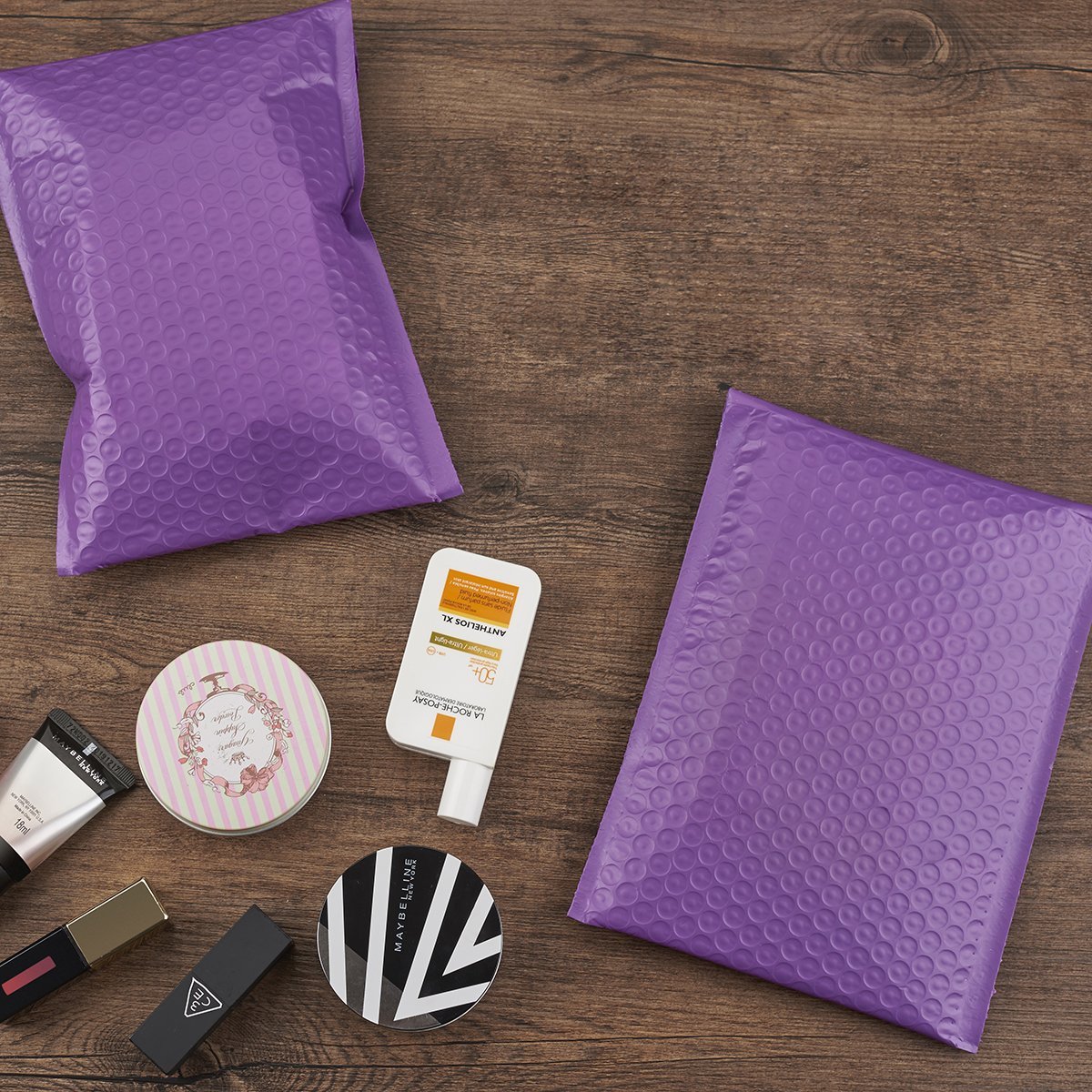 1000 #0 Purple Poly Bubble Padded Envelope Self-Sealing Mailers 6X10 (Inner 6×9)