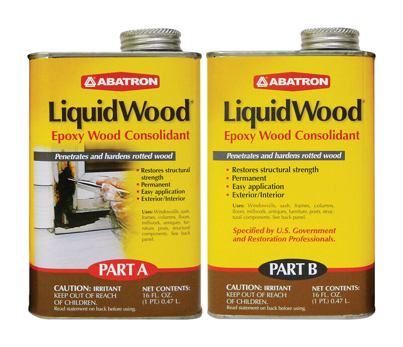 Abatron LiquidWood Transparent Clear Epoxy Wood Consolidant Kit 2 pt
