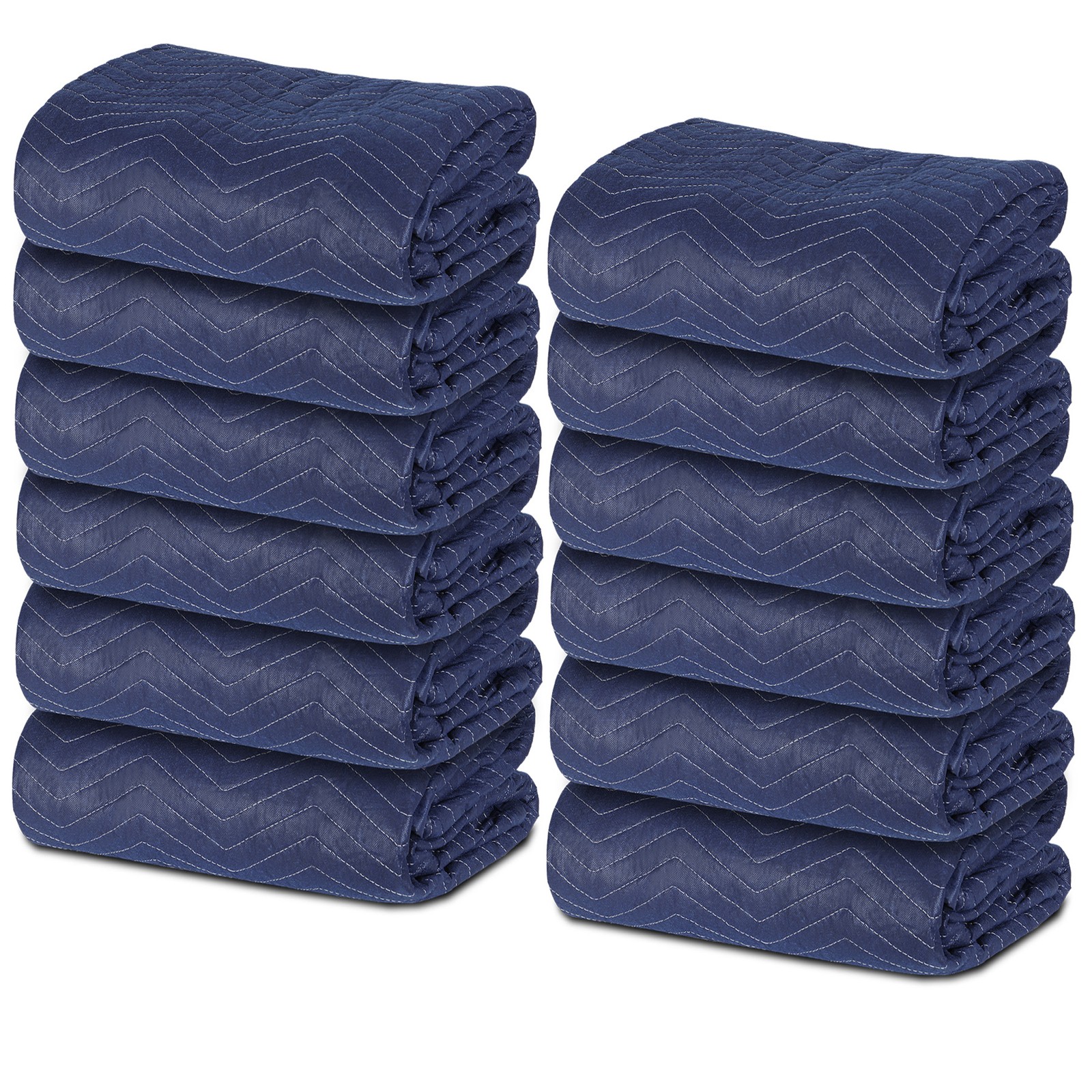 12 Pack Moving Blankets 72″x80″ Heavy Duty Packing Blankets Furniture Dark Blue