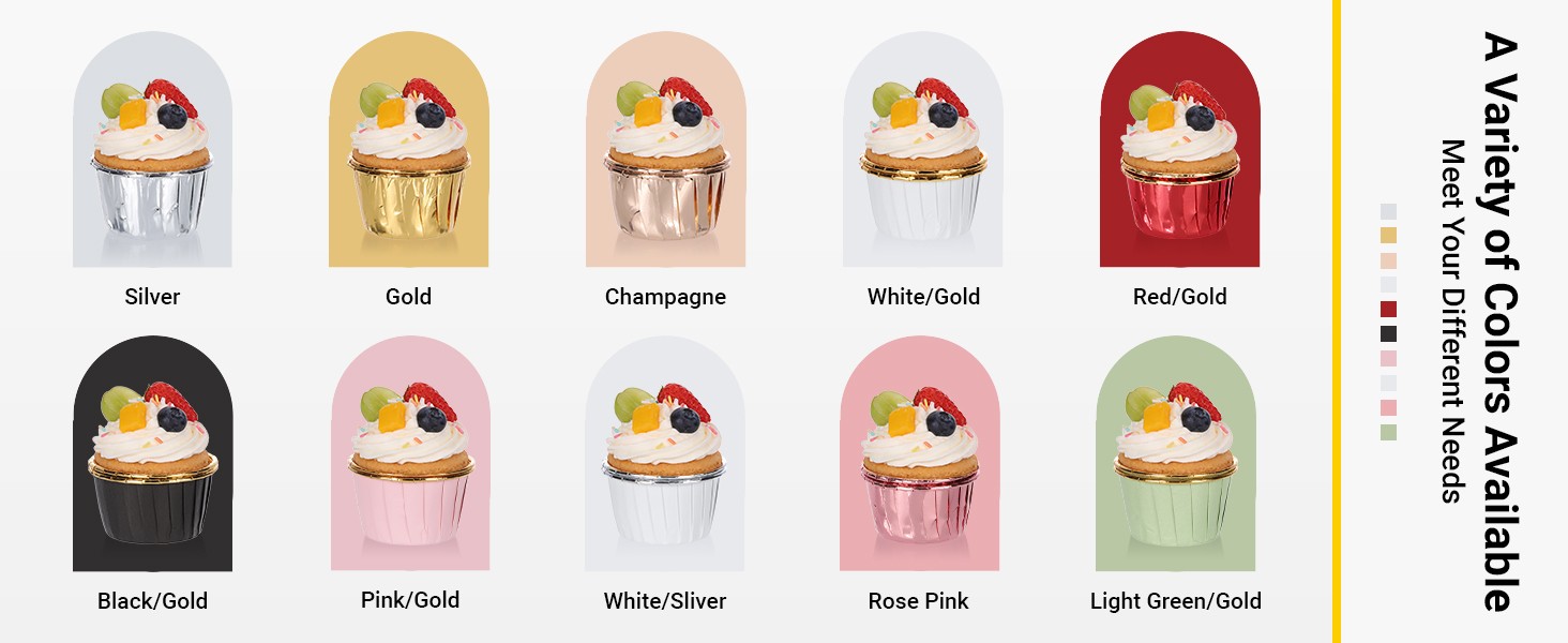 Disposable Ramekins with Lids, 3.5oz 50pcs Black Gold Mini Foil Muffin Cupcake