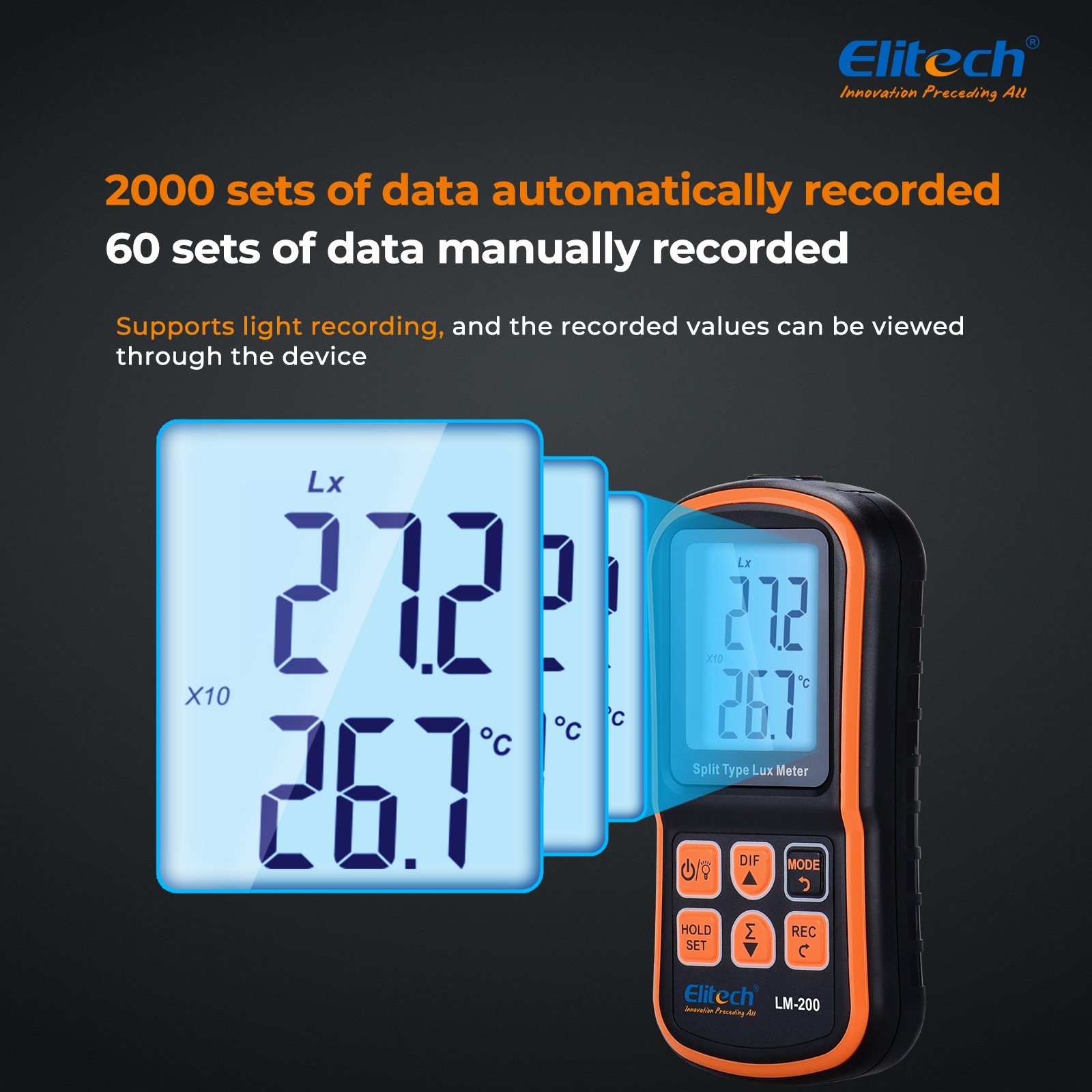 Elitech SMG-1H Refrigeration HVAC Digital Pressure Gauge Single Manifold Gauge