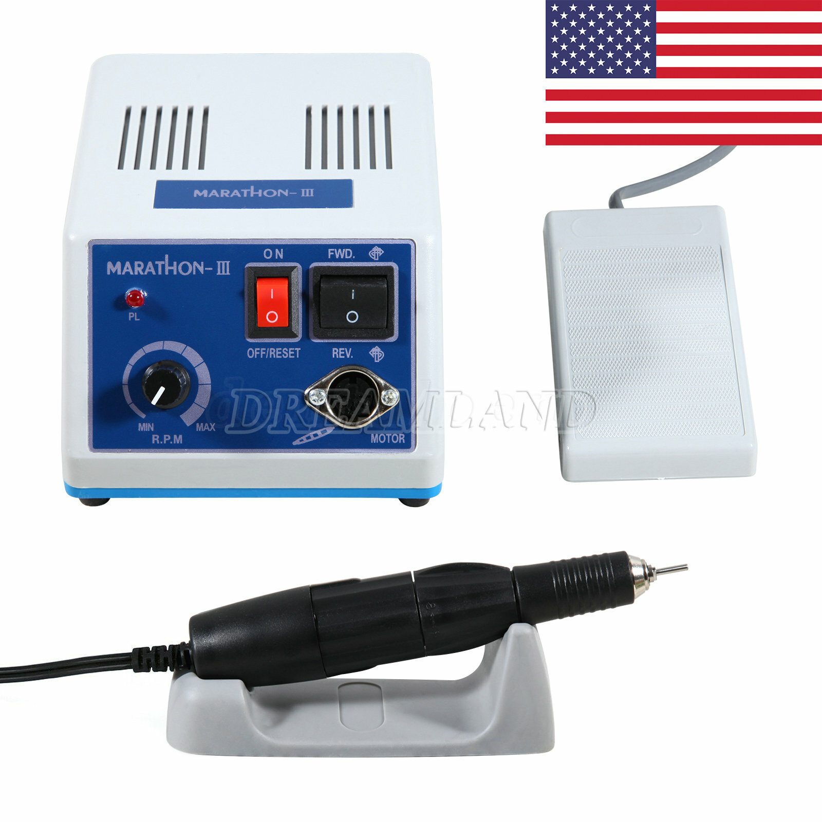 Dental Lab Marathon Electric Micromotor Polishing Unit / 35K rpm Motor Handpiece