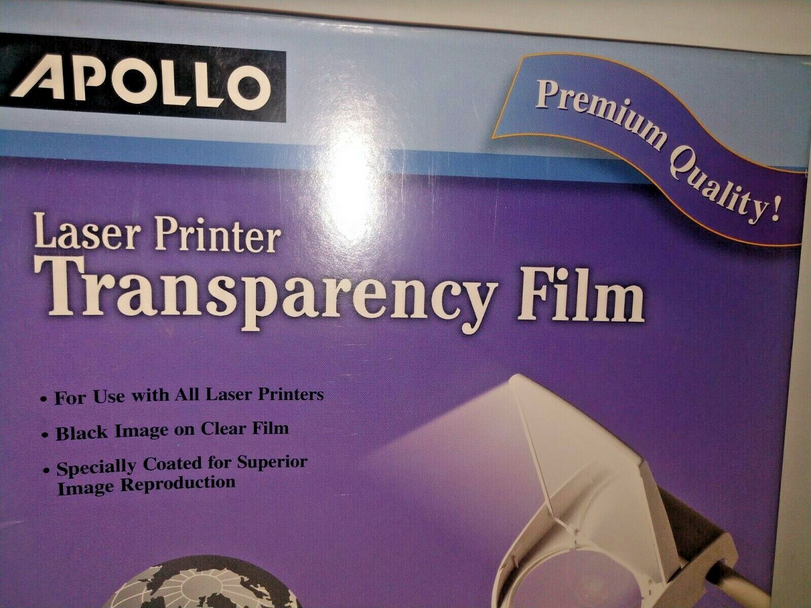 APOLLO LASER PRINTER TRANSPARENCY FILM CG7060 FOR ALL LASER PRINTERS