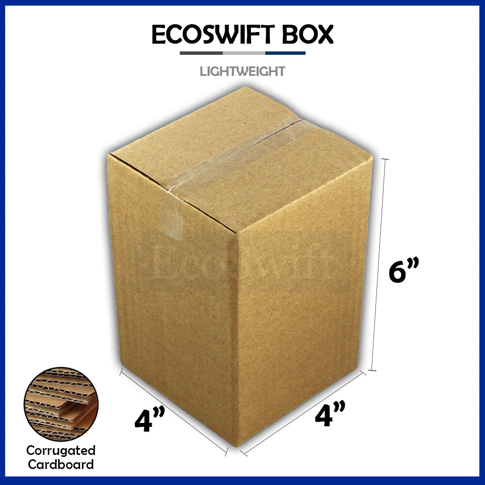 1-Box 4x4x6 EcoSwift Cardboard Packing Moving Shipping Box Corrugated Carton
