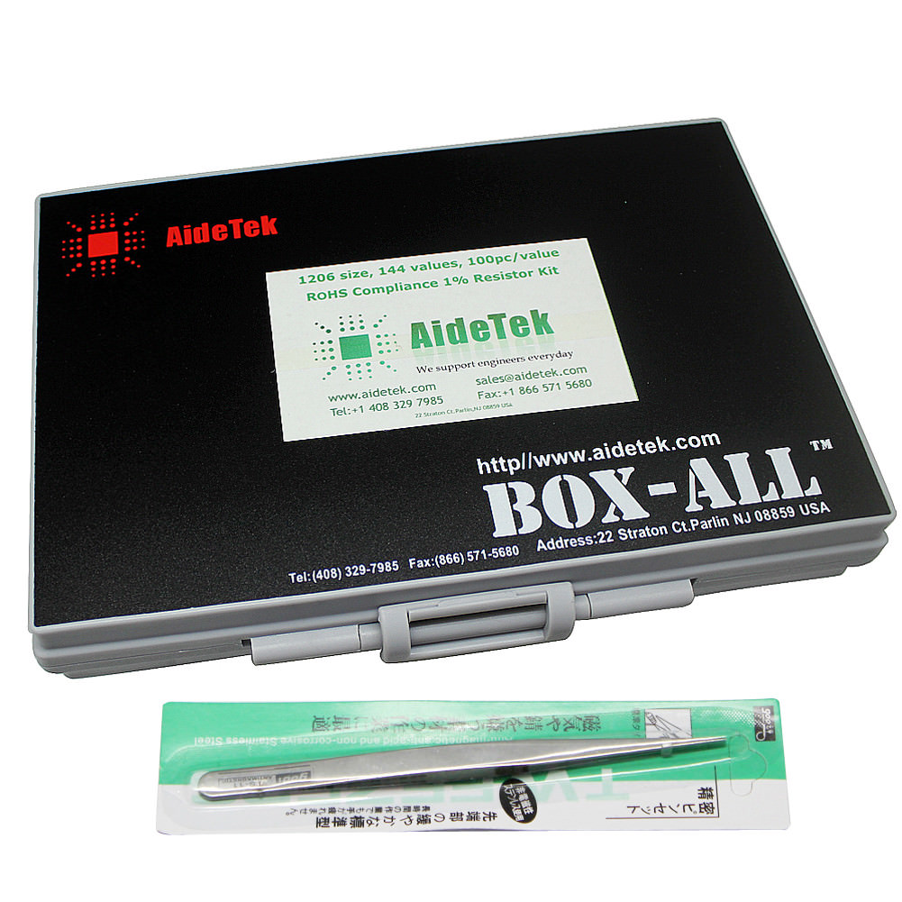 AideTek 144 Values 1206 Size 100PCS SMD SMT 1% Sample Resistor Kits R1206 USA