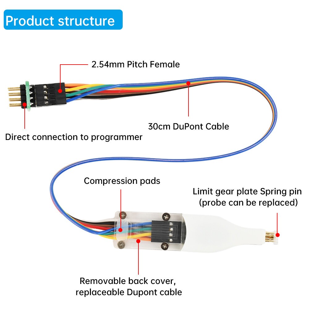 1pc SOP8/WSON8/QDFN8 SPI Adapter Clip Pin Flash on Chip Read ＆ Write Probe