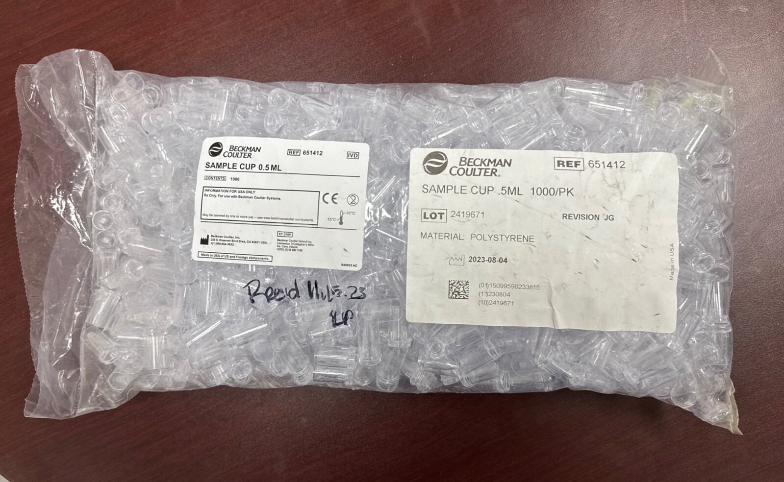 Beckman Coulter Access Sample Cup 0.5 mL, Bag Of 1,000
