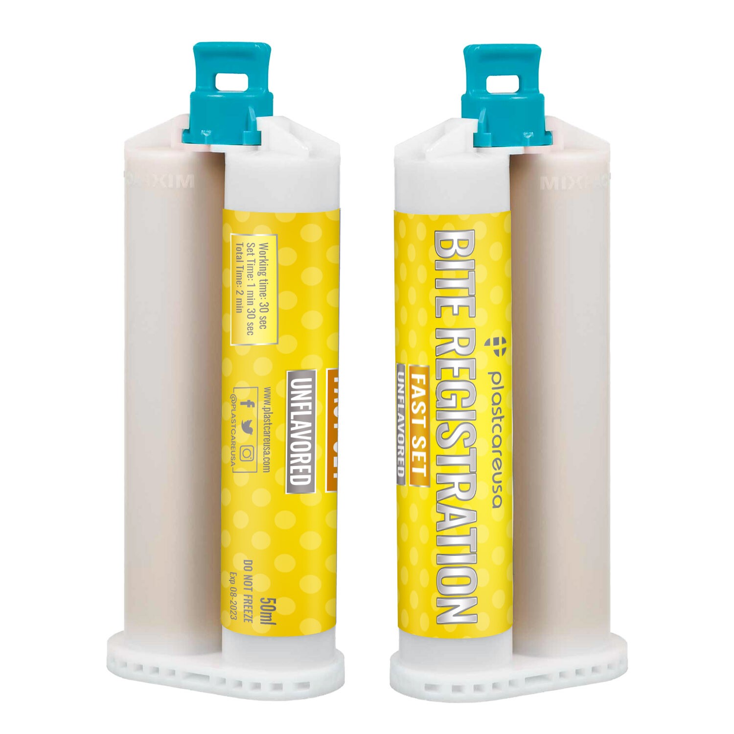 20 Fast Set Bite Registration Impression Material Unflavored 50ml Cartridges