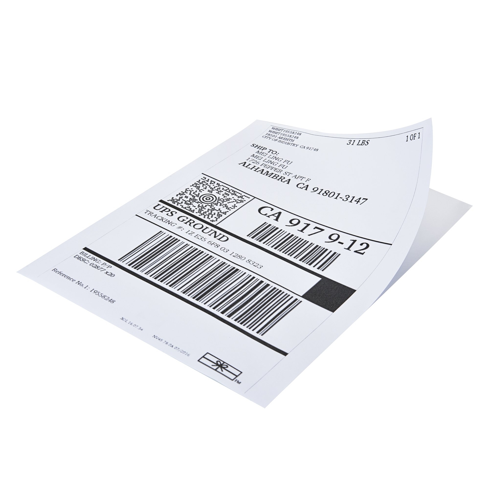 50-1000 Premium 8.5″ X 5.5″ Half Sheet Shipping Labels Self Adhesive 2 Per Sheet