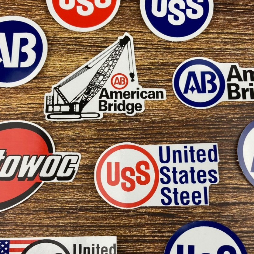 Stickers USS United States Steel AB American Bridge Union IronWorkers Carpenters