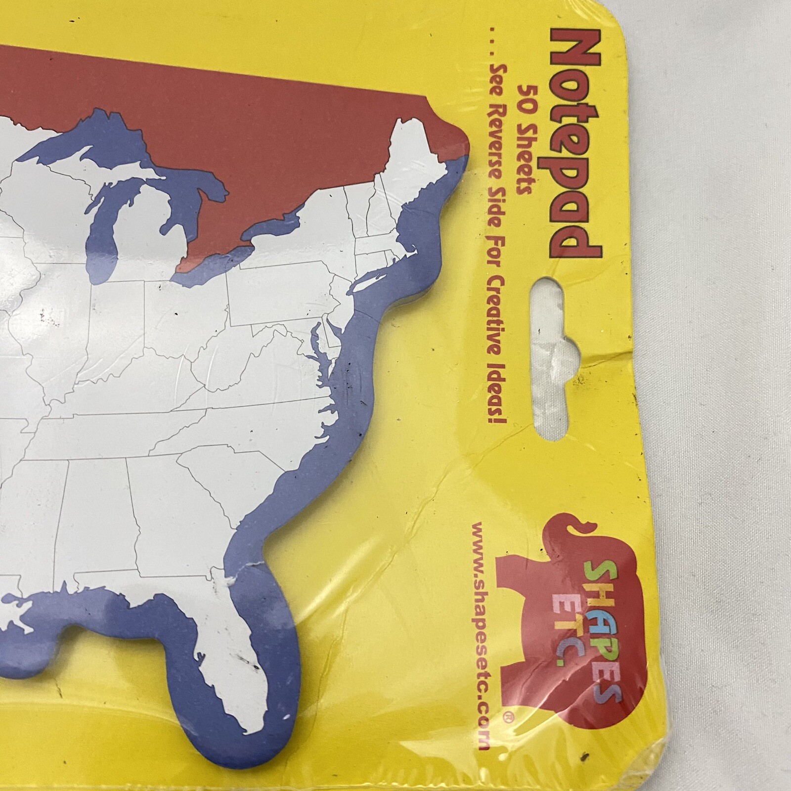 USA United States Of America Map Shape Vintage Notepad Shapes Etc 50 Sheets