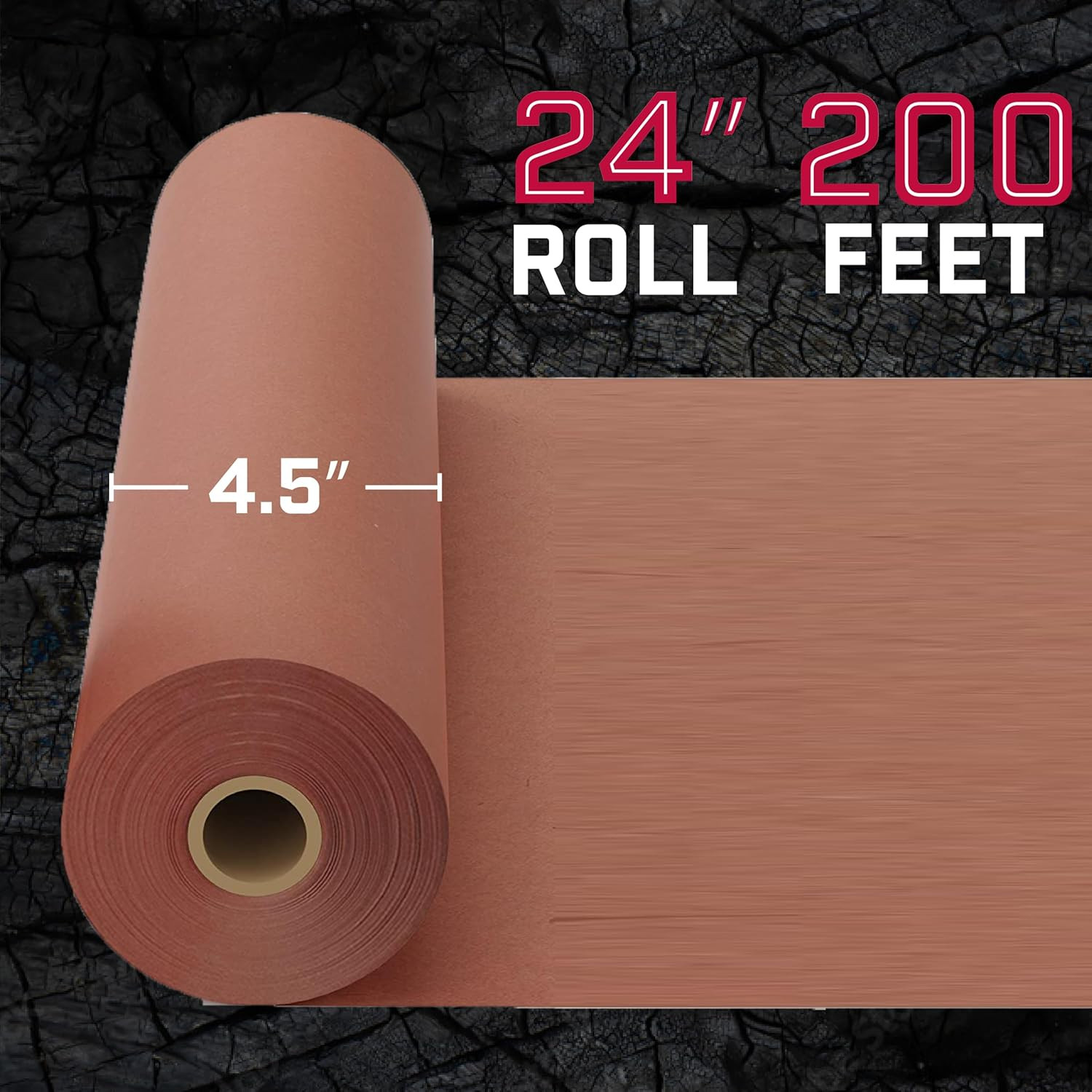 Pink Butcher Paper Roll – 24 Inch x 200 Feet – Food-Grade Peach Unbleached