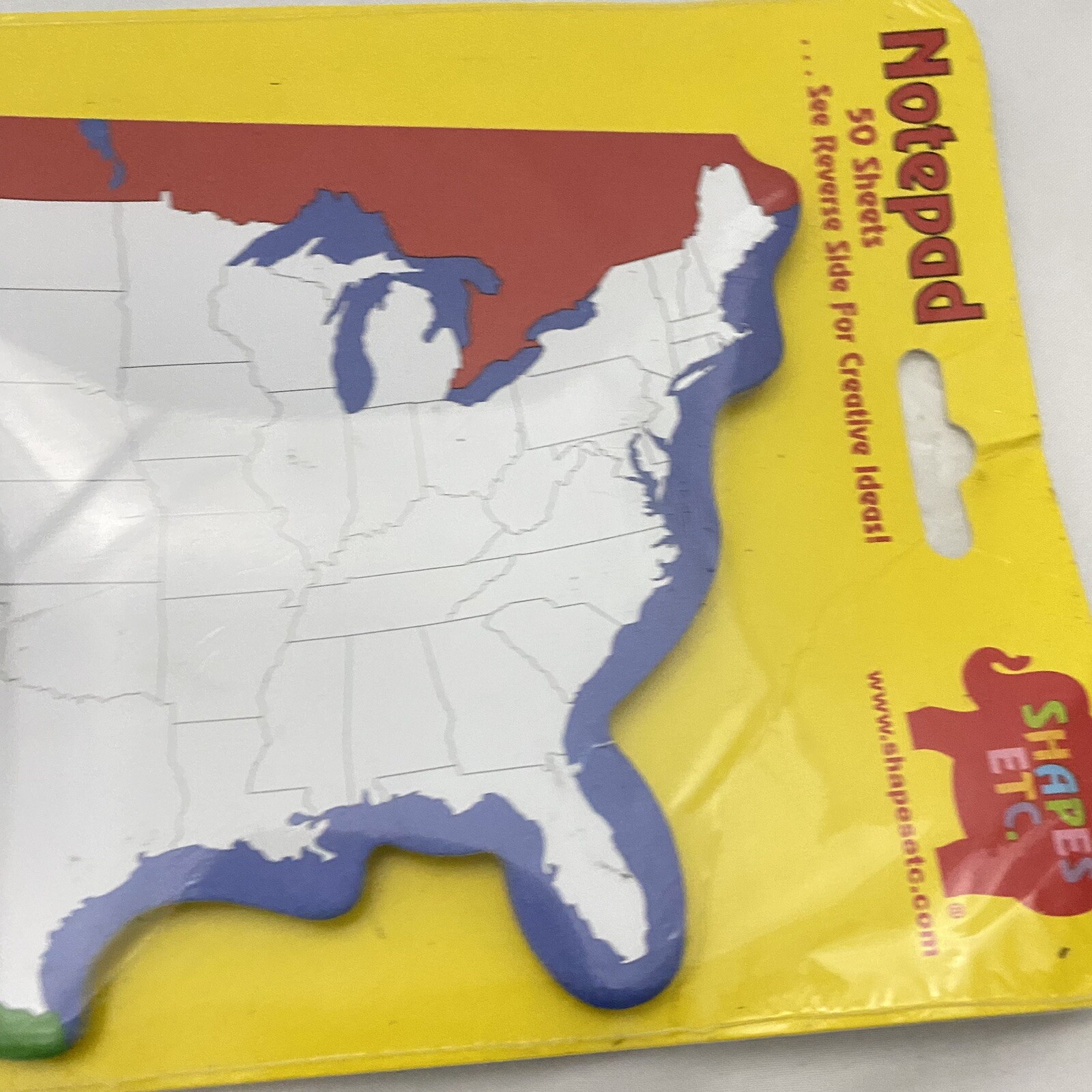USA United States Of America Map Shape Vintage Notepad Shapes Etc 50 Sheets