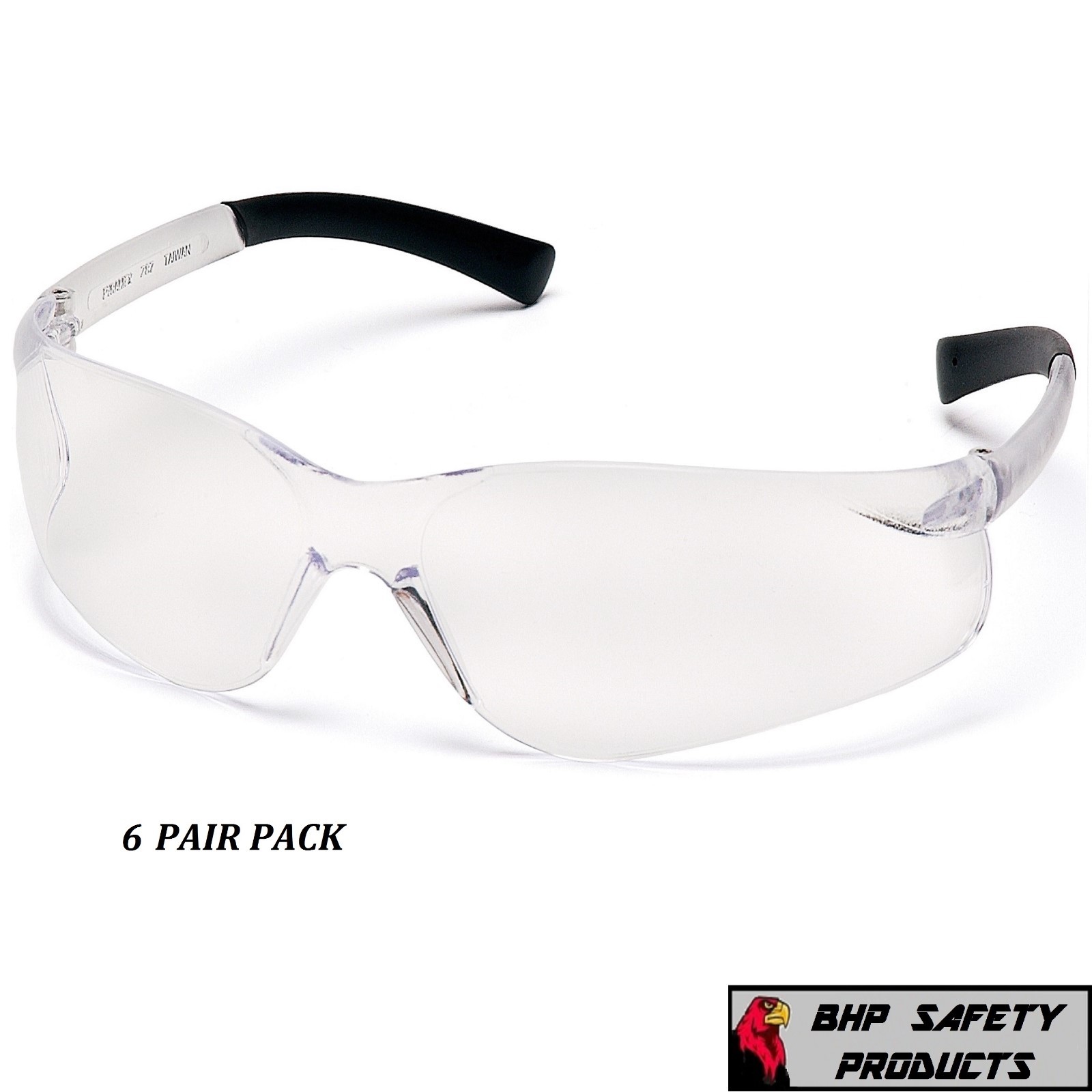 PYRAMEX MINI ZTEK SMALL SIZE SAFETY GLASSES CLEAR WOMEN KIDS S2510SN (6 PAIR)