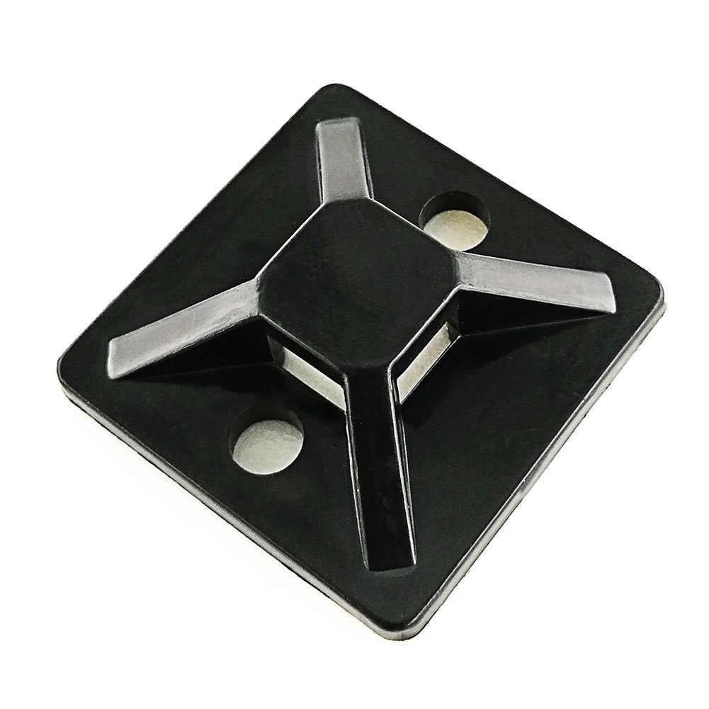 HeavyDuty Cable Tie Mounts Self Adhesive 100 Pcs 1×1 Inch Black for Wire Manage
