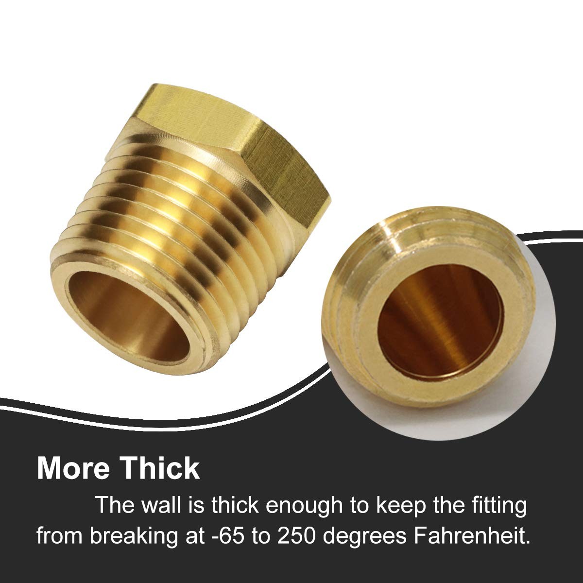 2pcs 1/2 Inch NPT Male to 1/4 Inch NPT Female Reducer Brass Pipe Hose Tube Fi…