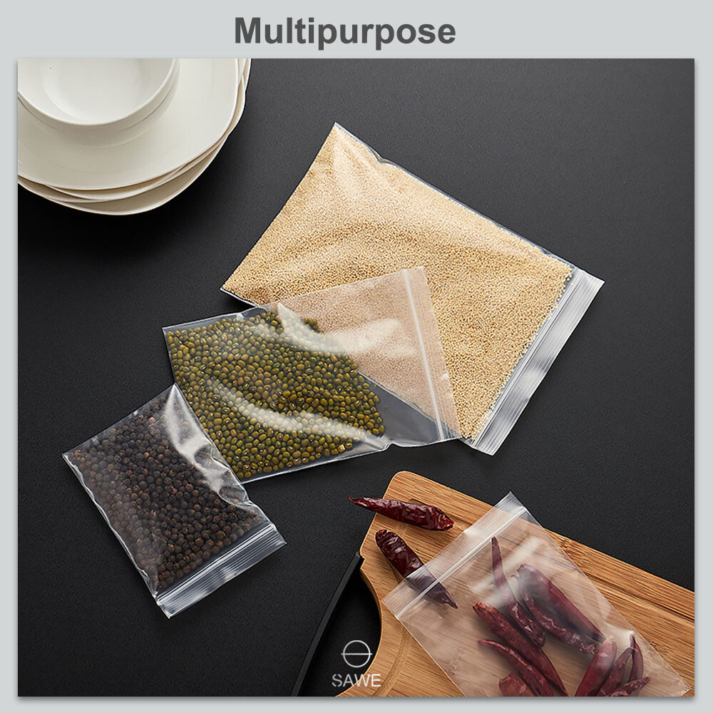 SAWE Plastic Reclosable Zip Lock HEAVY-DUTY 4 Mil Resealable Zipper Seal Bags
