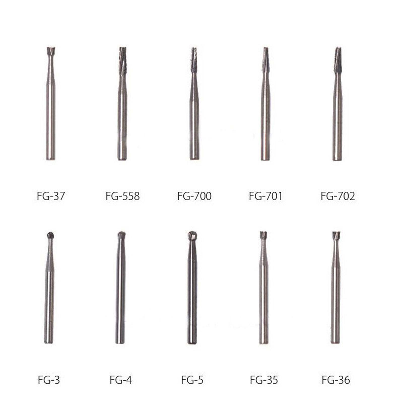 10-100pcs Dental Round Carbide Steel FG Drills Burs for High Speed Handpiece