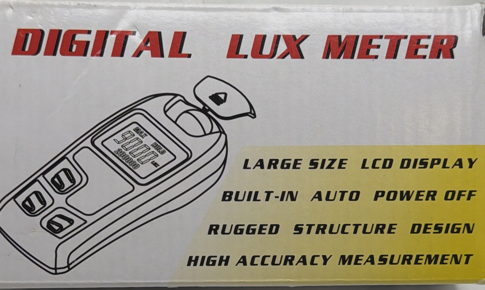 Lux Meter 0~200,000lux Range Light Meter Illuminometer lux/fc Photometer: 4A3