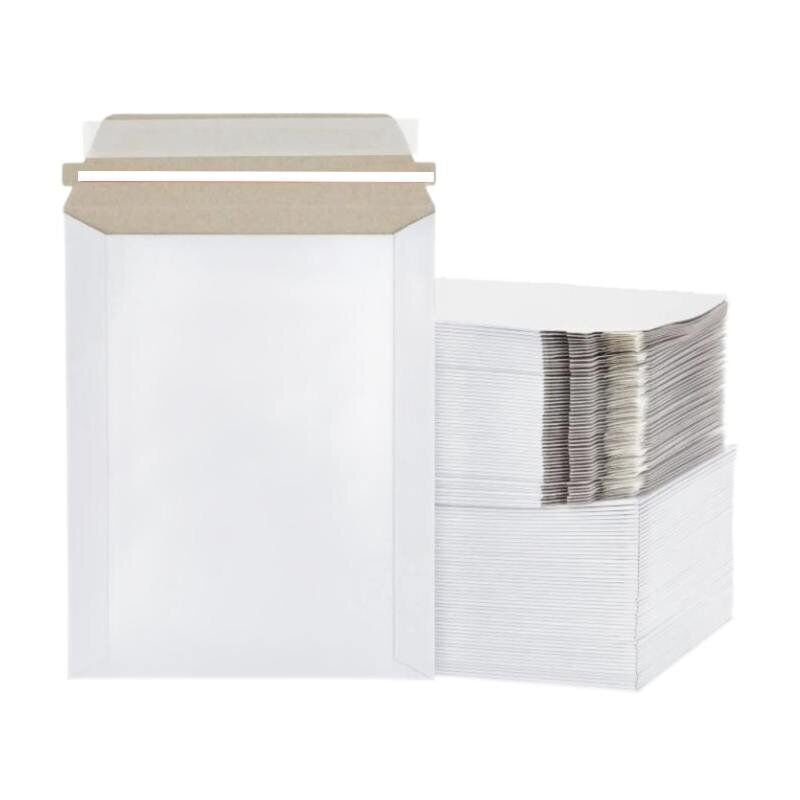 50 – 12.75″ x 15″ White Rigid Stay Flats Self-Seal Cardboard Envelope Mailers