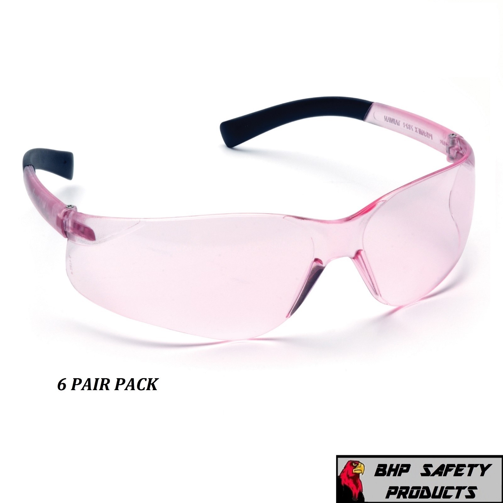 PYRAMEX MINI ZTEK PINK LENS SIZE SMALL SAFETY GLASSES WOMEN KIDS S2517SN (6 PR)