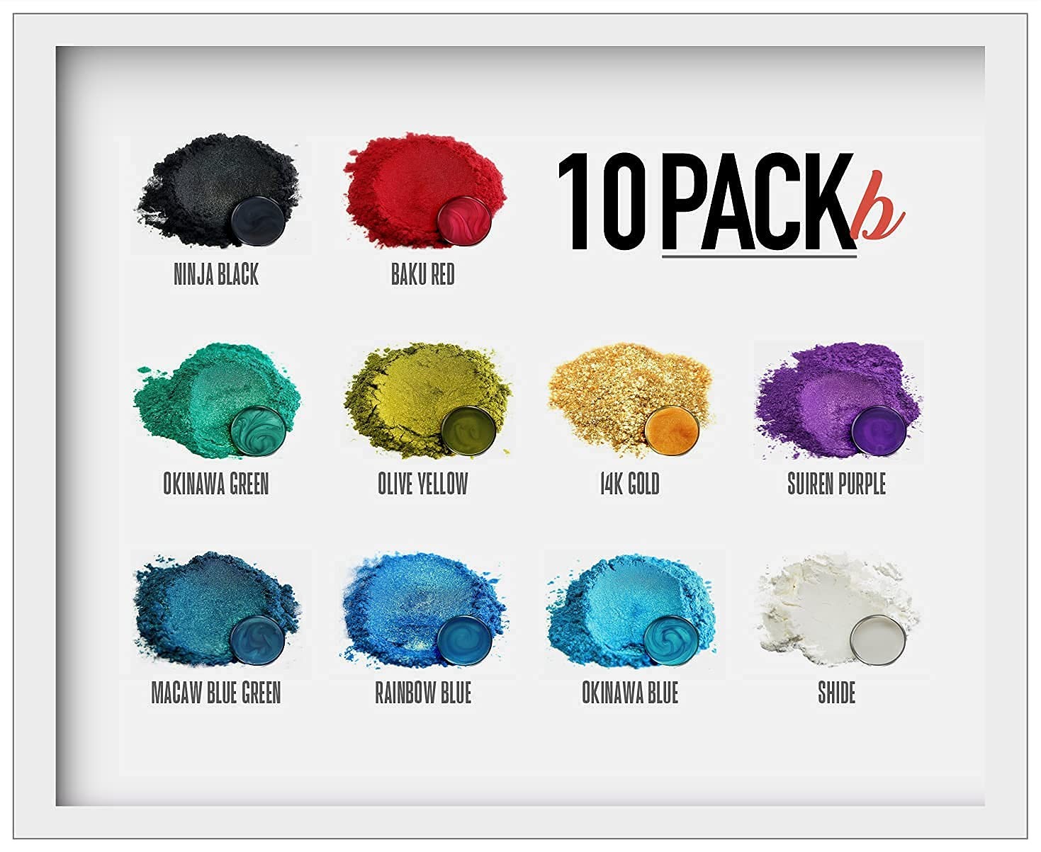Eye Candy Pigments Variety Mica Pigment Powder Set B – Epoxy 5 grams, B