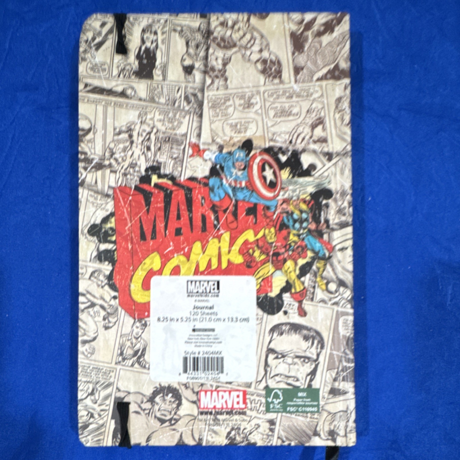 Marvel Illustrated Journal 8.25×5.25in Cardboard Cover Hulk Iron Man Cap