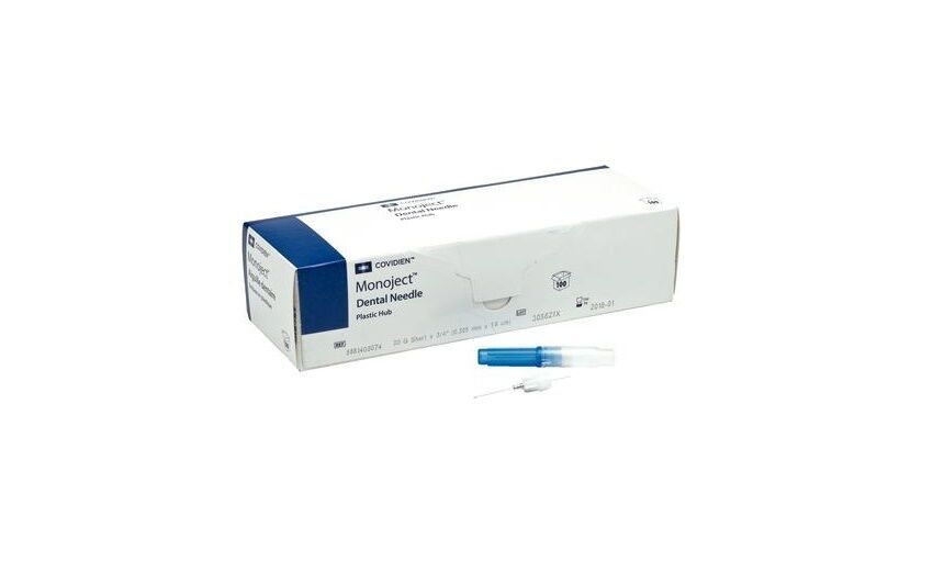 100 Monoject Kendall Plastic Hub Dental Medical Needles 30G Blue Short New