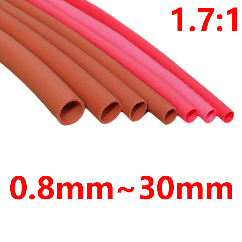 1mm~12mm 1.7:1 Flexible Soft Silicone Heat Shrink Tube 200°C HIGH TEMP Sleeve