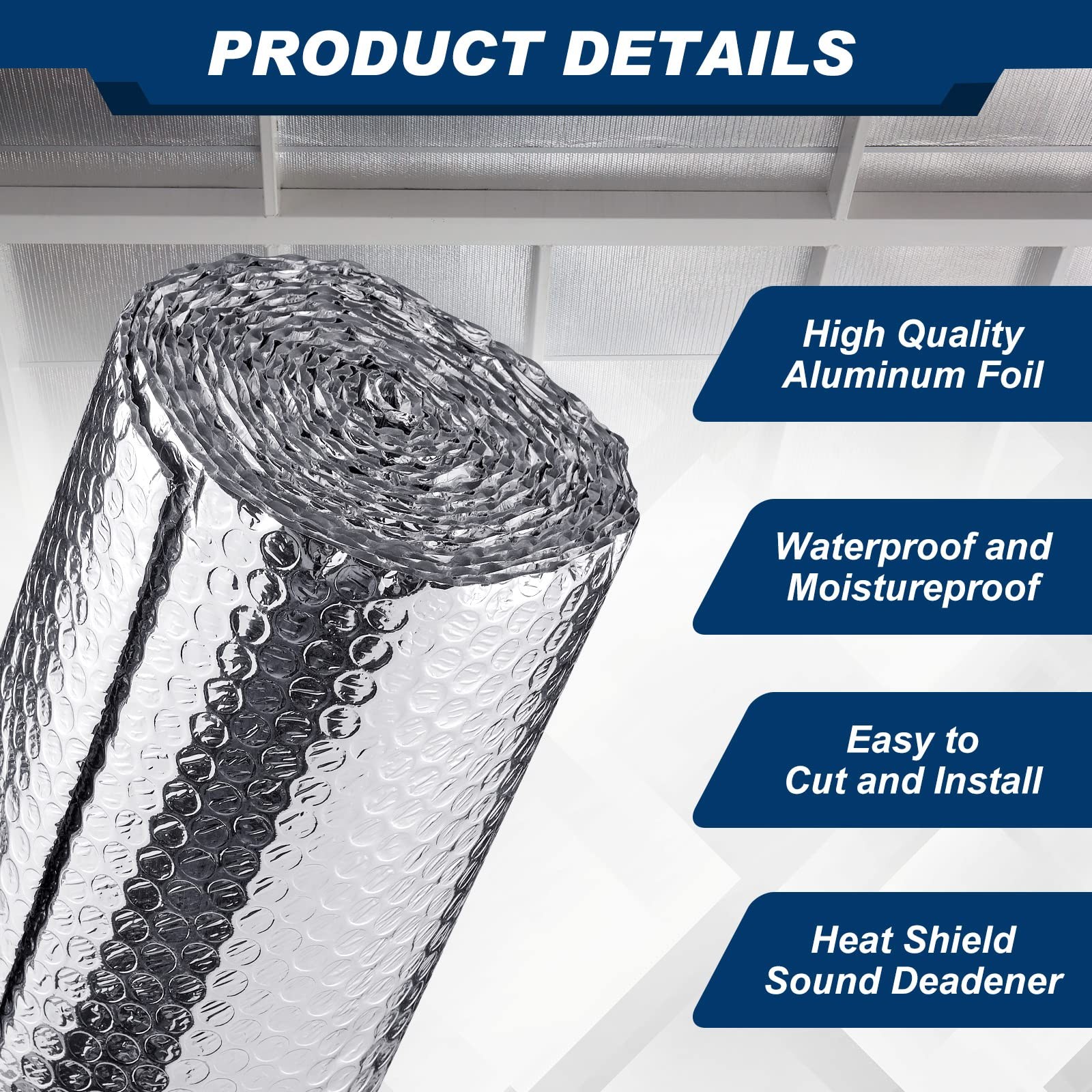 Amylove 2 Rolls Double Reflective Foil Insulation 24 X 20 Ft Aluminum Foil Wrap