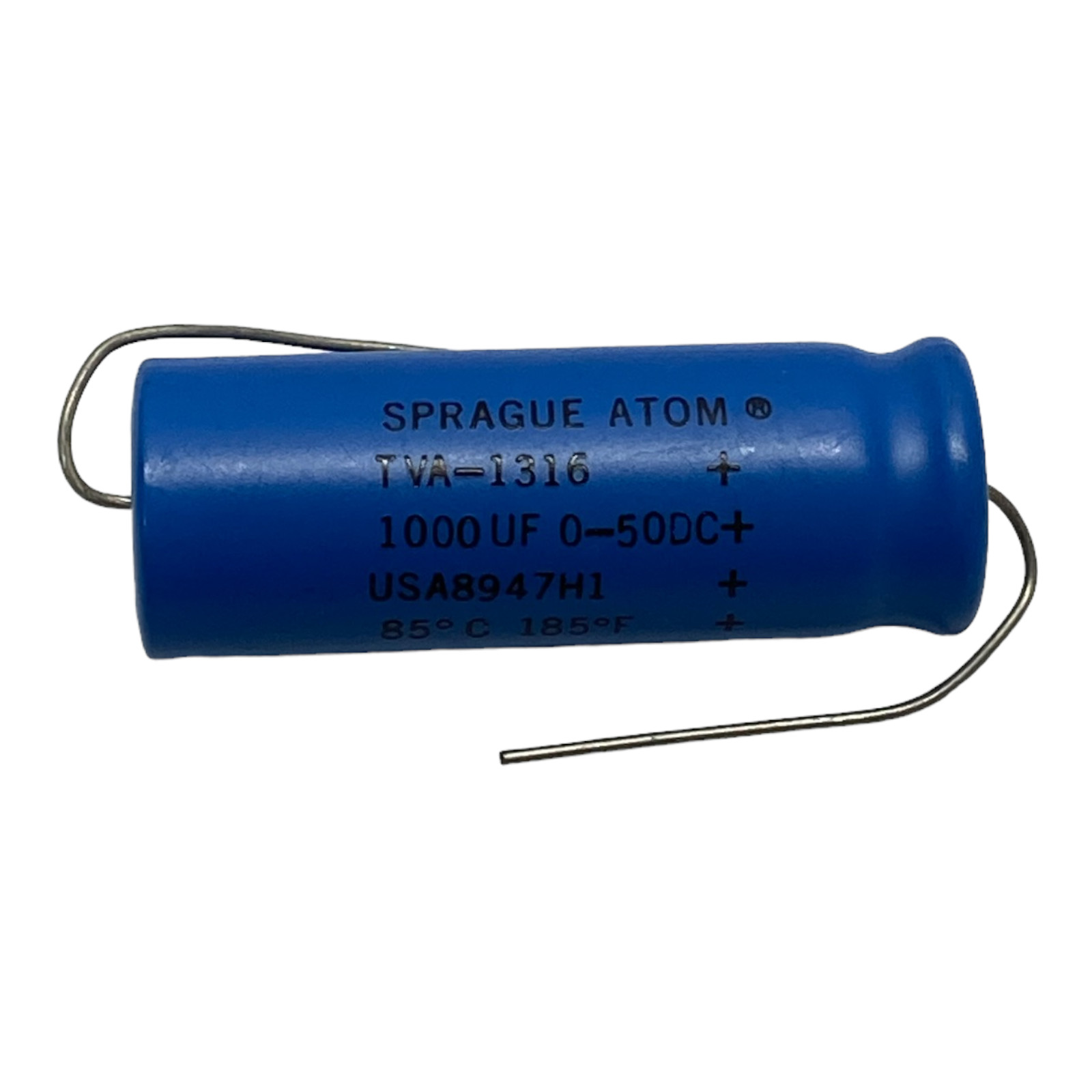 Sprague ATOM TVA1316 Axial Capacitor 1000 uF 50VDC, Made in USA