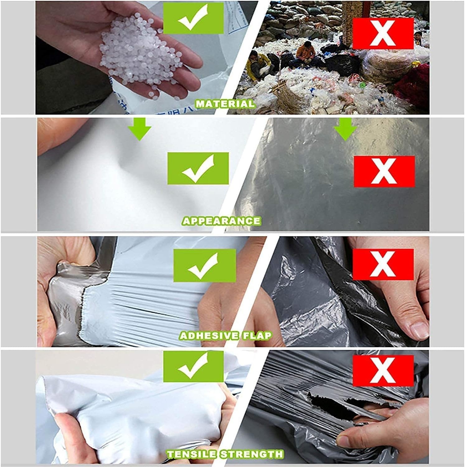 POLY MAILERS Envelopes Self Sealing Plastic Mailing Bags Size 6×9 7.5×10.5 10×13