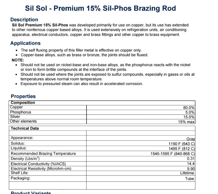 1LB SolderWELD 15% Ag Silver Sil-Sol Copper Brazing Rods 18″ SW-SS1524K HVAC USA