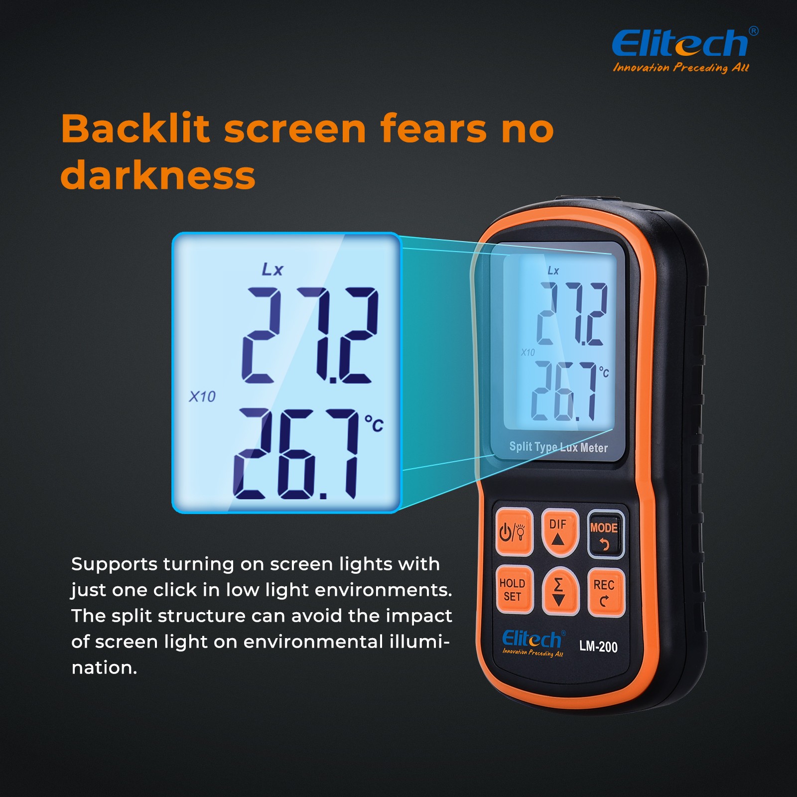Elitech SMG-1H Refrigeration HVAC Digital Pressure Gauge Single Manifold Gauge