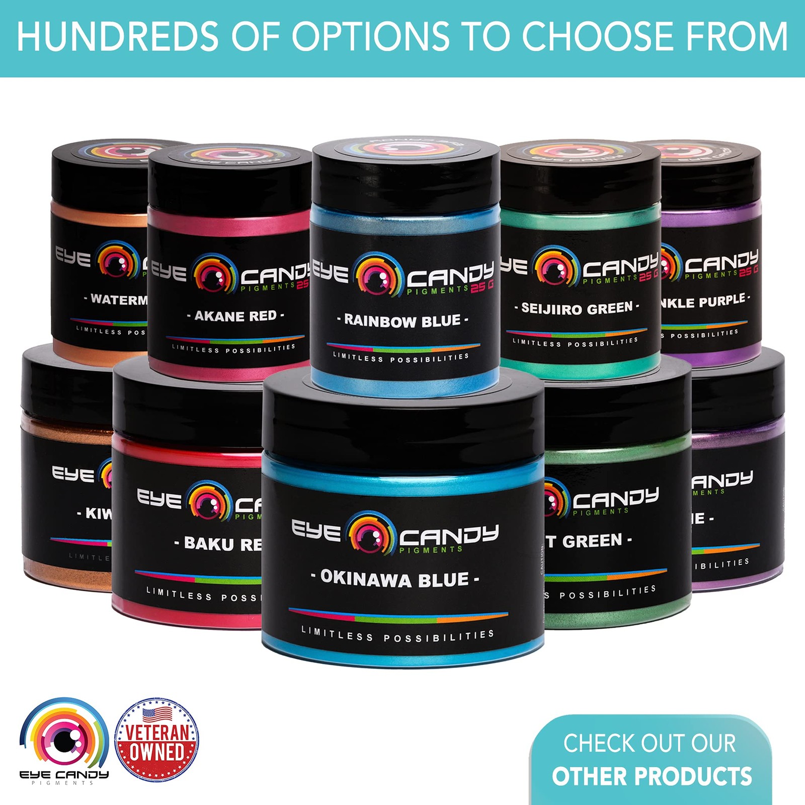 Eye Candy Pigments Variety Mica Pigment Powder Set B – Epoxy 5 grams, B
