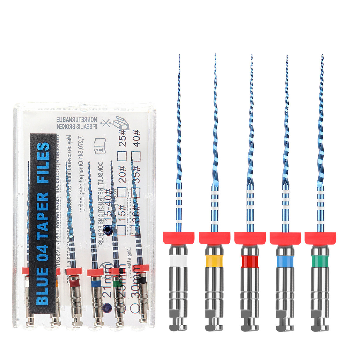 Limas Niti V Blue para Endodoncia – Rotatorias para Motor, 21mm / 25mm