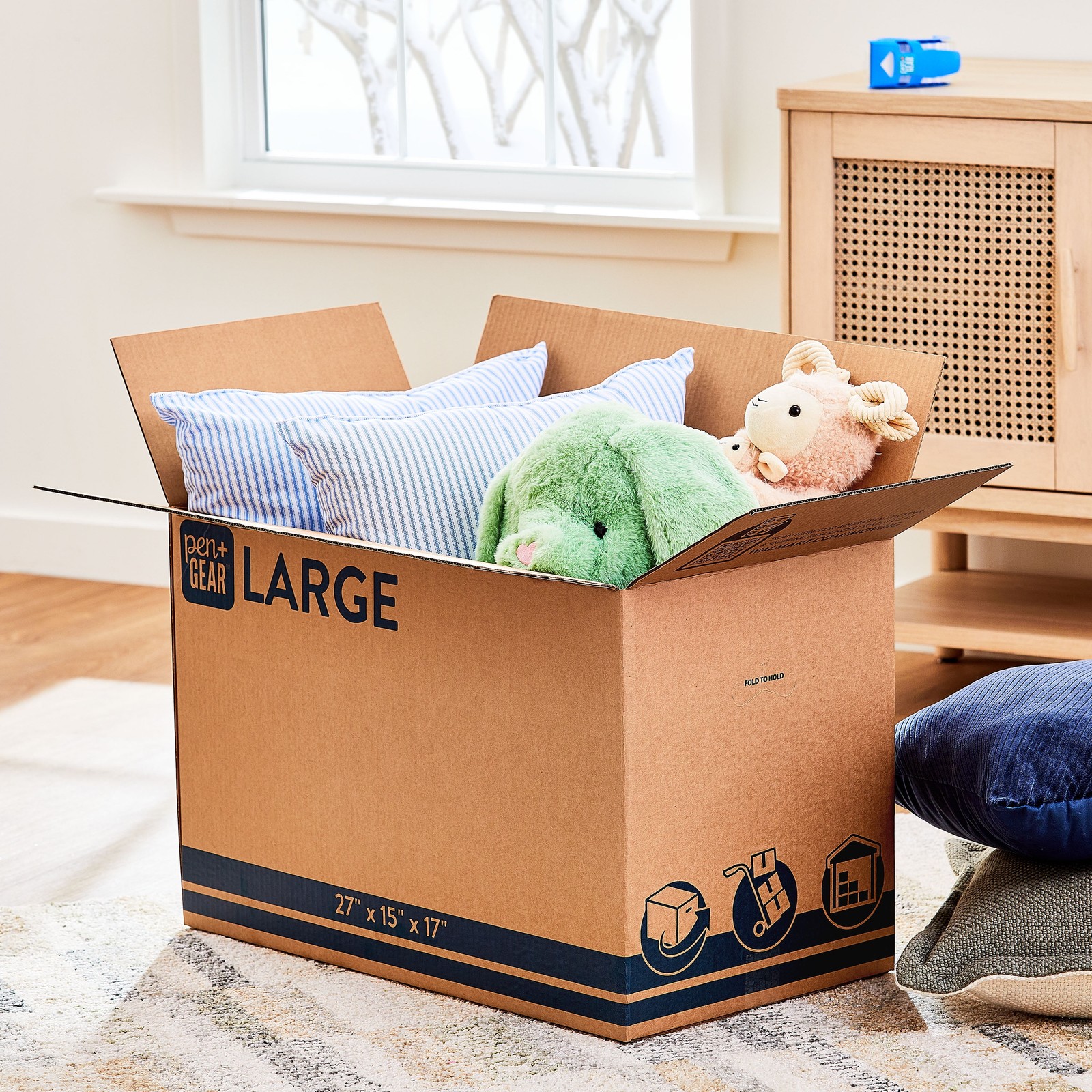 (10 Pack) Large Moving Boxes, 27L X 15W X 17H, Kraft