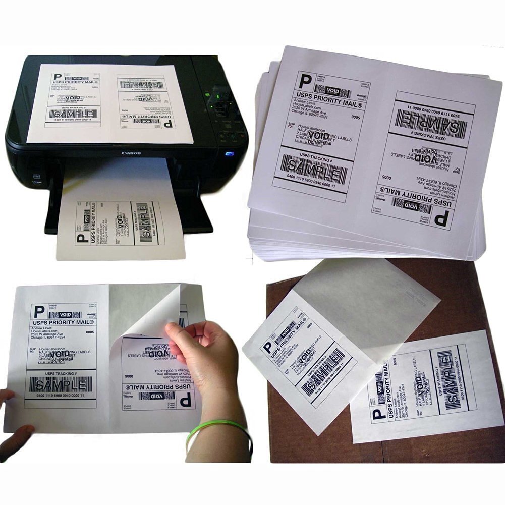 200-10000 8.5×5.5 Shipping Address Labels Half Sheet Self Adhesive for Laser ink